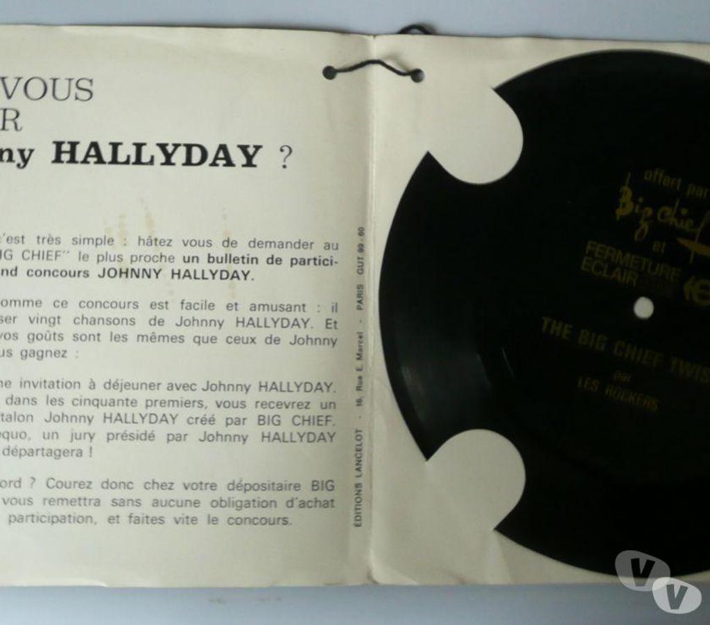 Collection Seine-et-Marne Meaux - 77100 - Photos Vivastreet Johnny HALLYDAY 45 tours publicitaire 1964