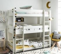 Lit superposé 3 places bois massif 90x200