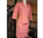 tailleur jupe rose + chemisier rose T38