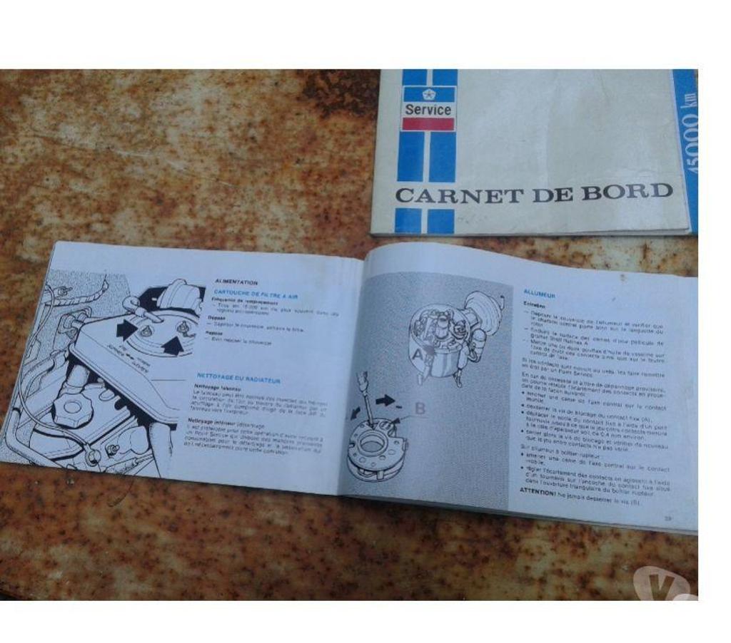 Livres occasion Var Cuers - 83390 - Photos Vivastreet carnet de bord et notice d'utilisation Simca 1100