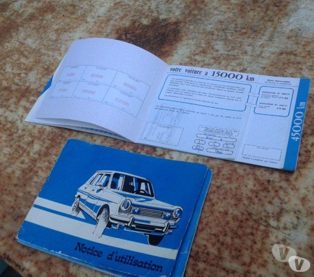 Livres occasion Var Cuers - 83390 - Photos Vivastreet carnet de bord et notice d'utilisation Simca 1100