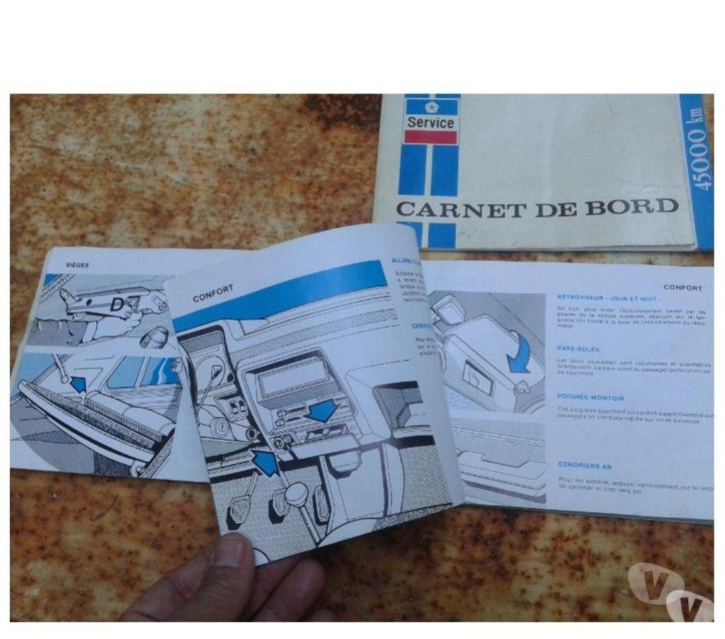 Livres occasion Var Cuers - 83390 - Photos Vivastreet carnet de bord et notice d'utilisation Simca 1100
