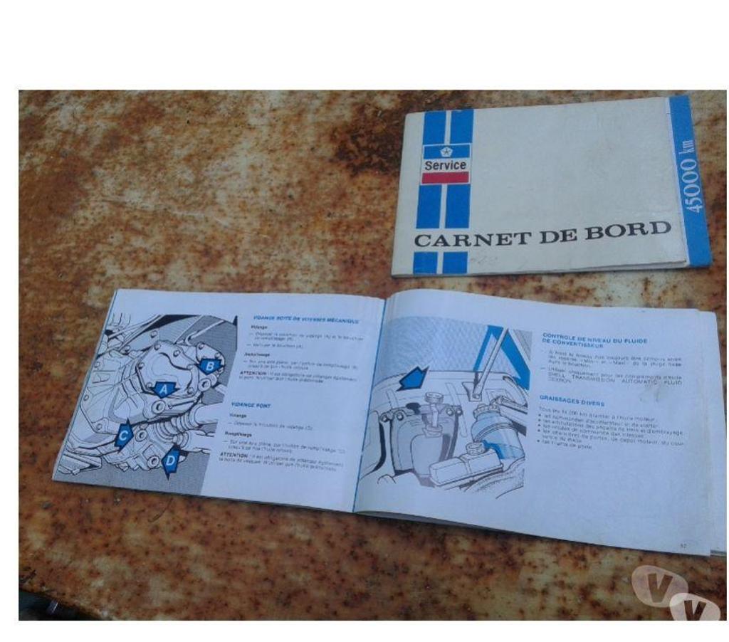 Livres occasion Var Cuers - 83390 - Photos Vivastreet carnet de bord et notice d'utilisation Simca 1100
