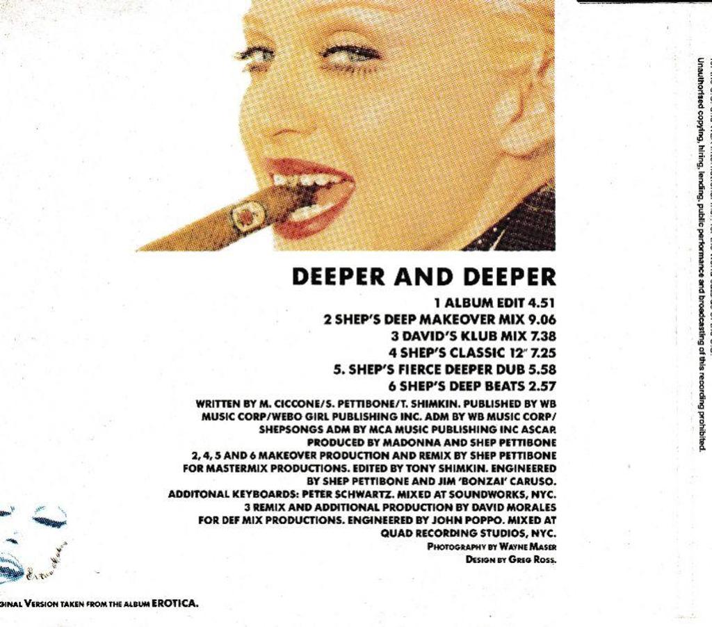 CDs Hauts-de-Seine Antony - 92160 - Photos Vivastreet CD Madonna Deeper and Deeper