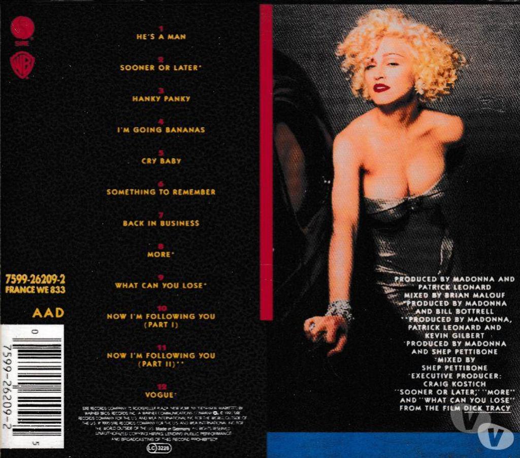 CDs Hauts-de-Seine Antony - 92160 - Photos Vivastreet CD Madonna I'm Breathless Music From Dick Tracy