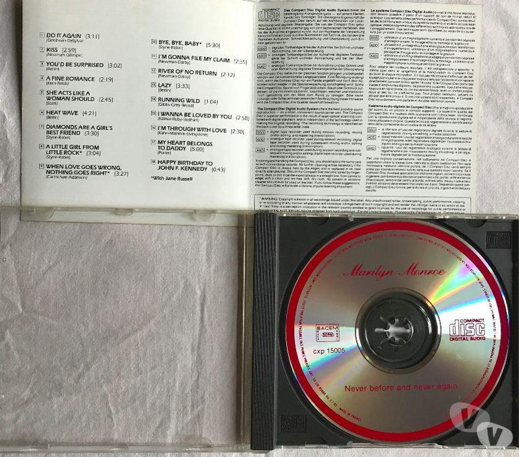 CDs Hauts-de-Seine Antony - 92160 - Photos Vivastreet CD Marilyn Monroe Never Before And Never Again