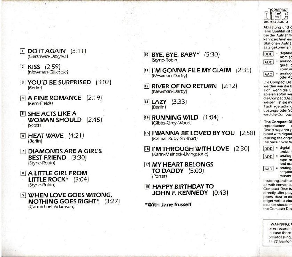 CDs Hauts-de-Seine Antony - 92160 - Photos Vivastreet CD Marilyn Monroe Never Before And Never Again