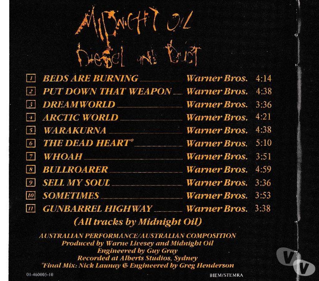 CDs Hauts-de-Seine Antony - 92160 - Photos Vivastreet CD Midnight Oil Diesel And Dus