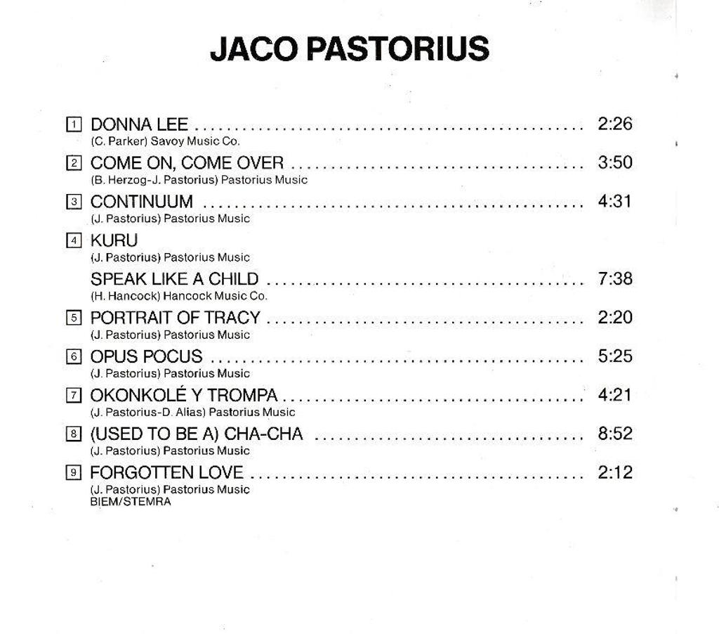 CDs Hauts-de-Seine Antony - 92160 - Photos Vivastreet CD Jaco Pastorius
