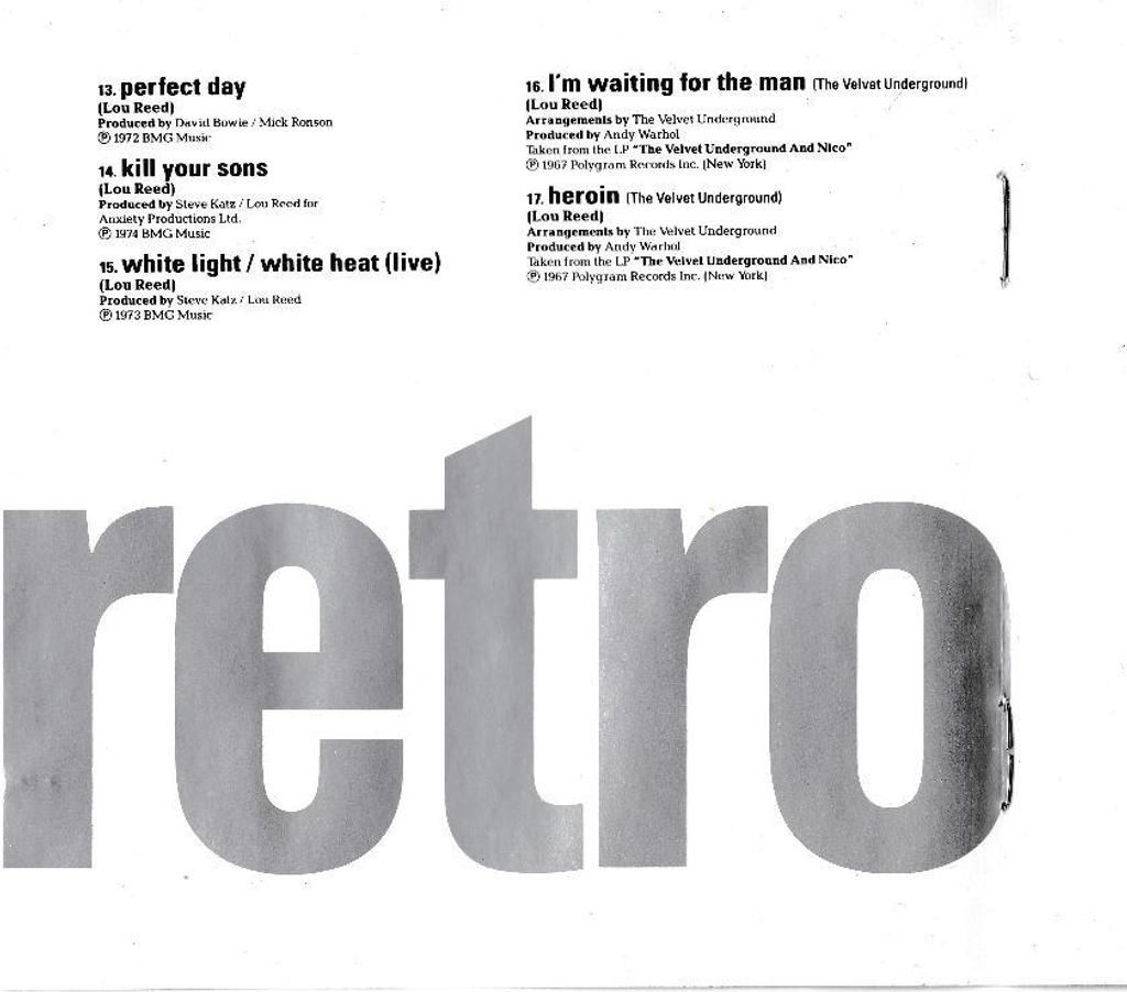 CDs Hauts-de-Seine Antony - 92160 - Photos Vivastreet CD Lou Reed The Velvet Underground Retro
