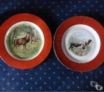 2 assiettes decor chasse