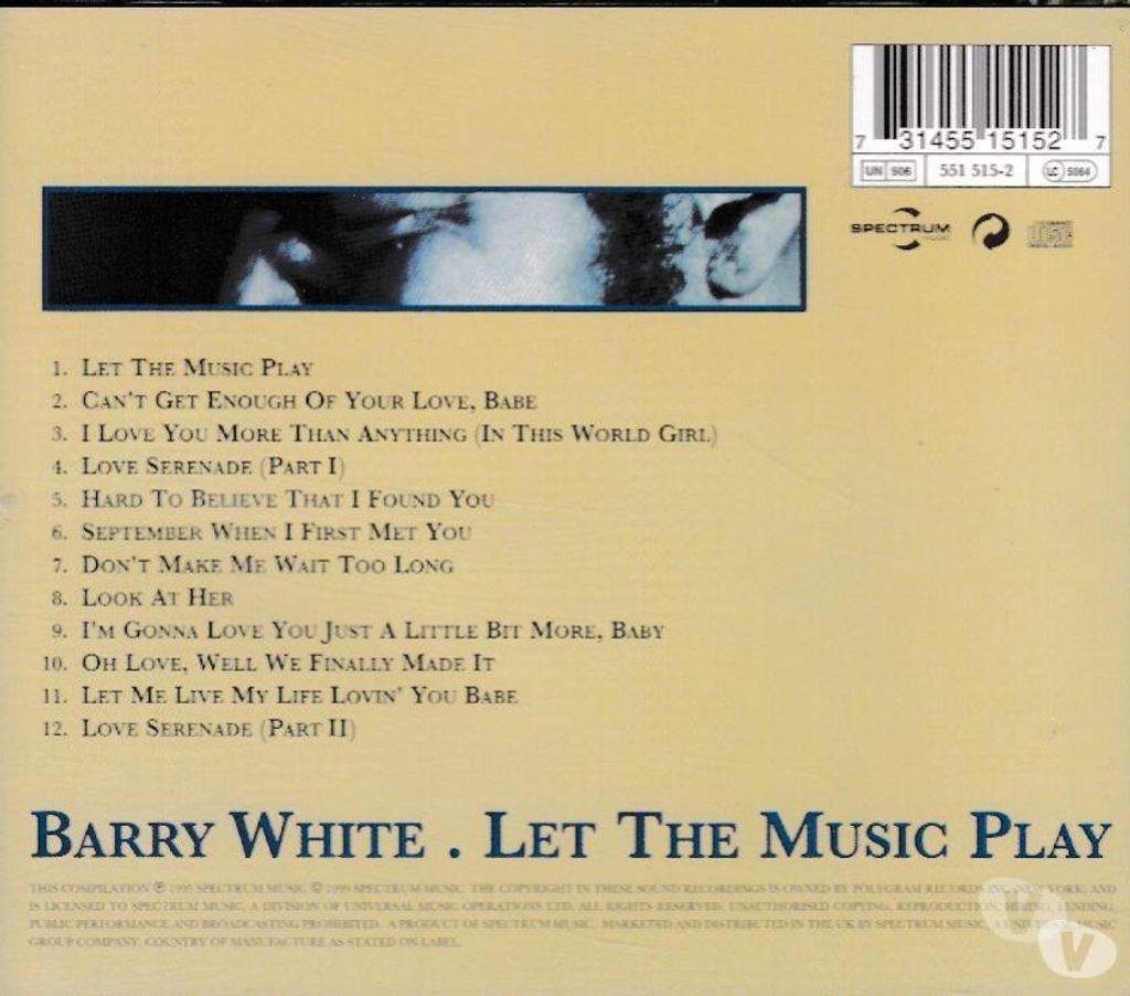 CDs Hauts-de-Seine Antony - 92160 - Photos Vivastreet CD Barry White Let The Music Play