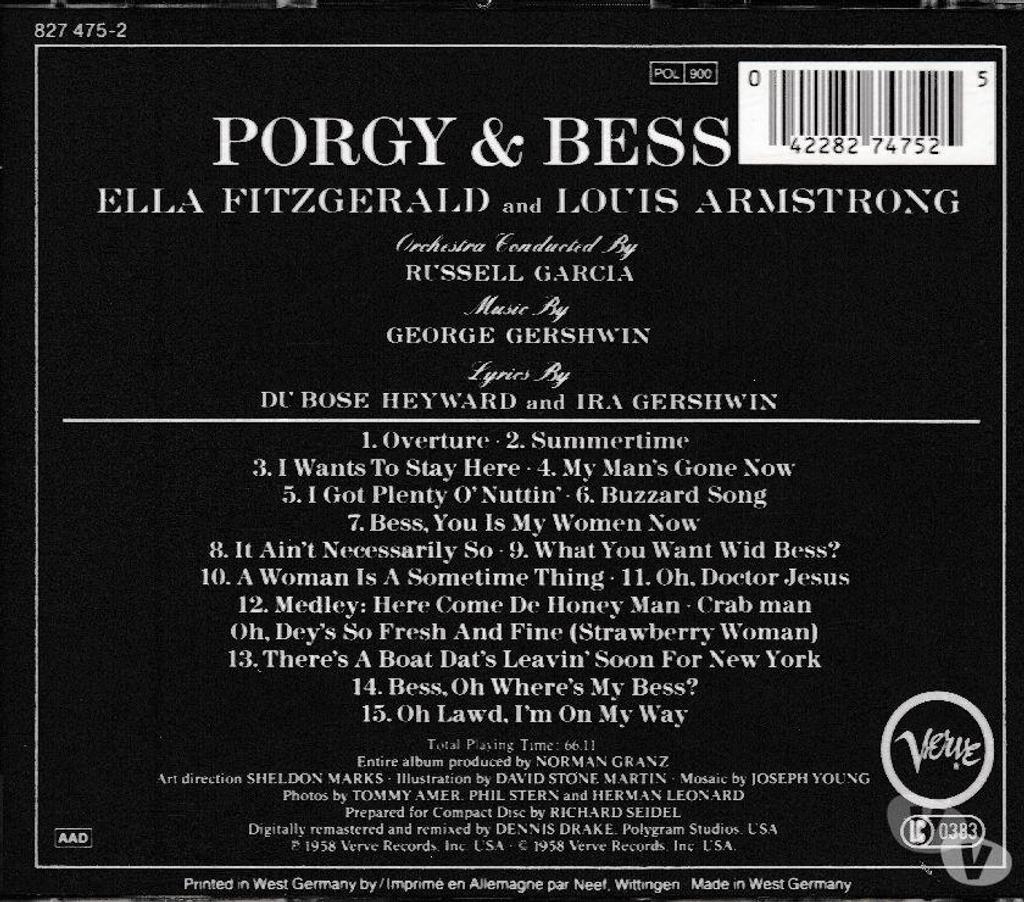 CDs Hauts-de-Seine Antony - 92160 - Photos Vivastreet CD Ella Fitzgerald & Louis Armstrong Porgy And Bess Gershwin