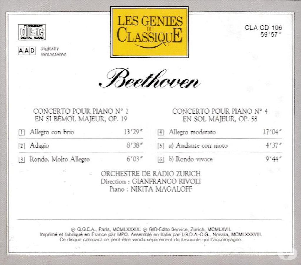 CDs Hauts-de-Seine Antony - 92160 - Photos Vivastreet CD Beethoven Concerto Pour Piano N°2 & N°3
