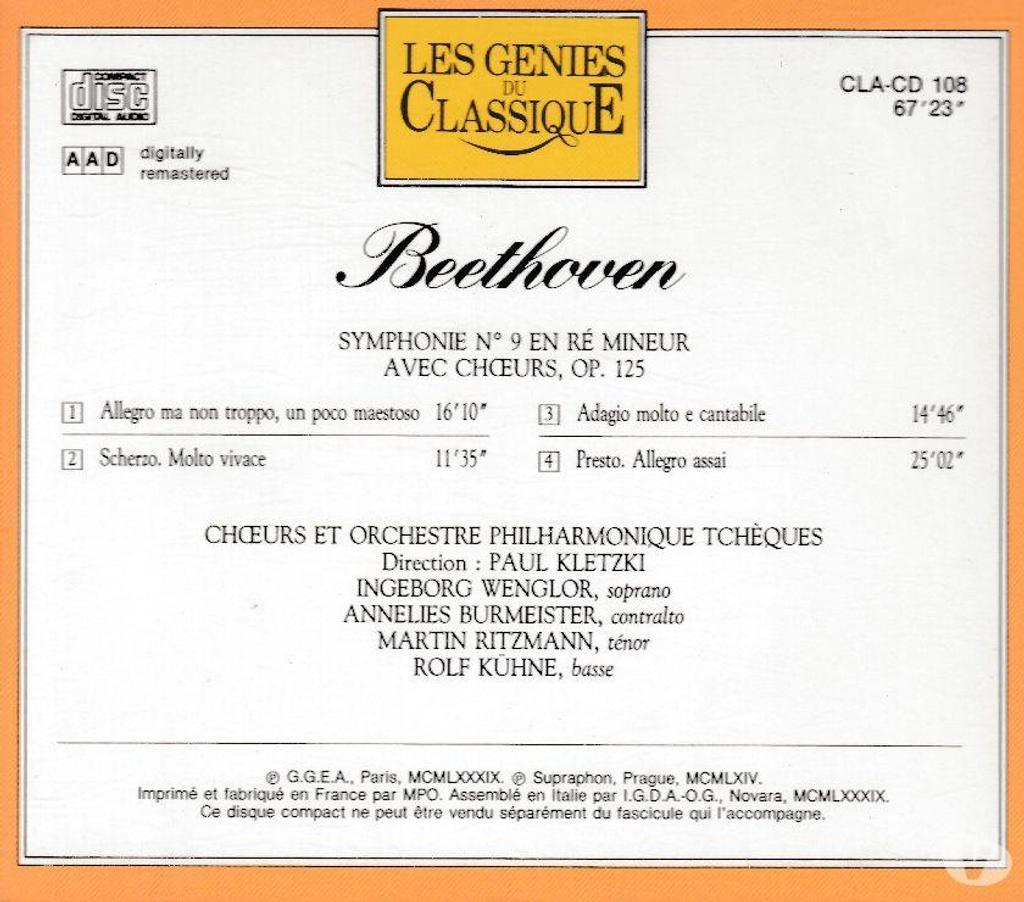 CDs Hauts-de-Seine Antony - 92160 - Photos Vivastreet CD Beethoven Symphonie N°9