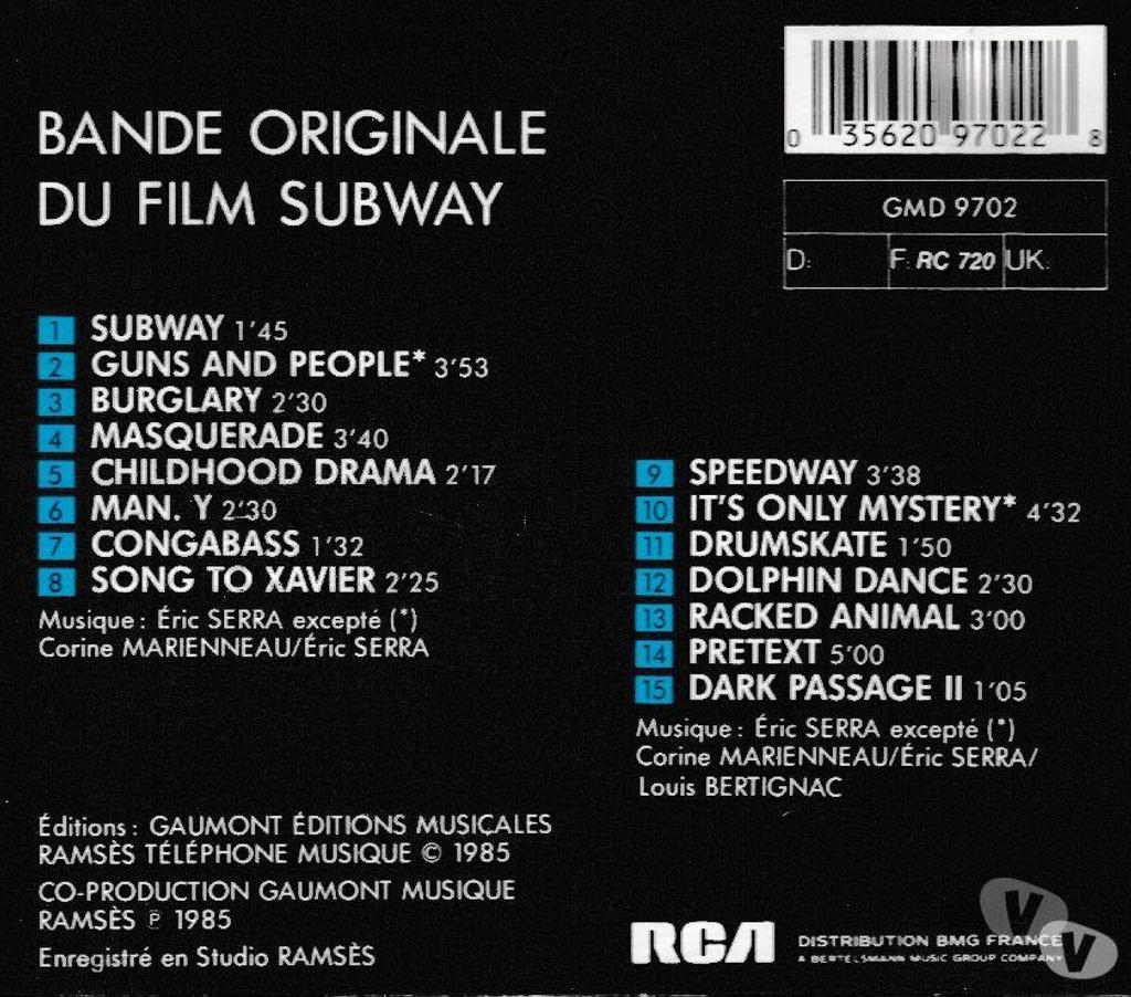 CDs Hauts-de-Seine Antony - 92160 - Photos Vivastreet CD Eric Serra Bande Originale Du Film « Subway »