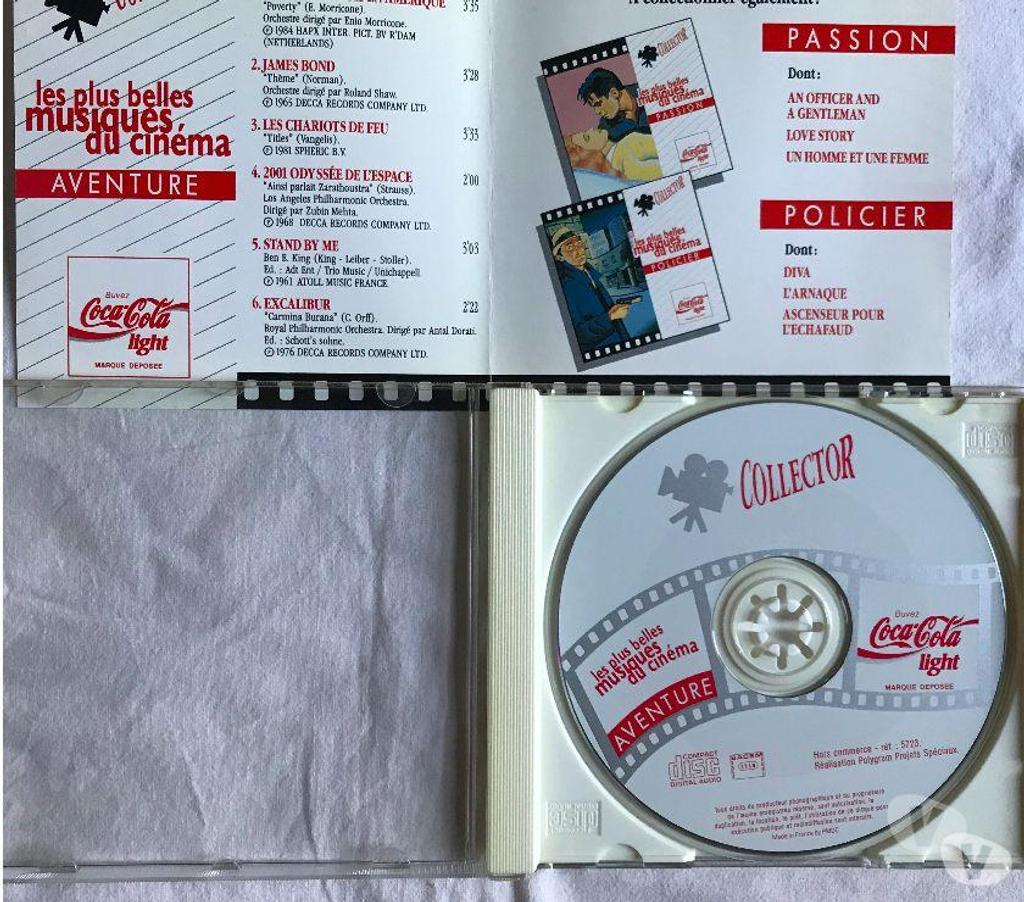 CDs Hauts-de-Seine Antony - 92160 - Photos Vivastreet CD Plus Belles Musiques Cinema Aventure Coca-Cola