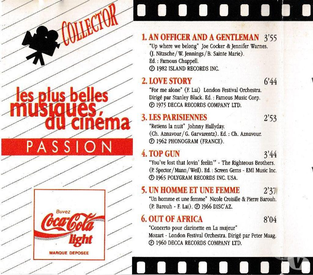 CDs Hauts-de-Seine Antony - 92160 - Photos Vivastreet CD Plus Belles Musiques Cinema Passion Coca-Cola