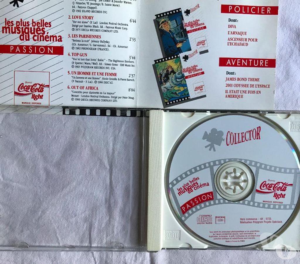 CDs Hauts-de-Seine Antony - 92160 - Photos Vivastreet CD Plus Belles Musiques Cinema Passion Coca-Cola