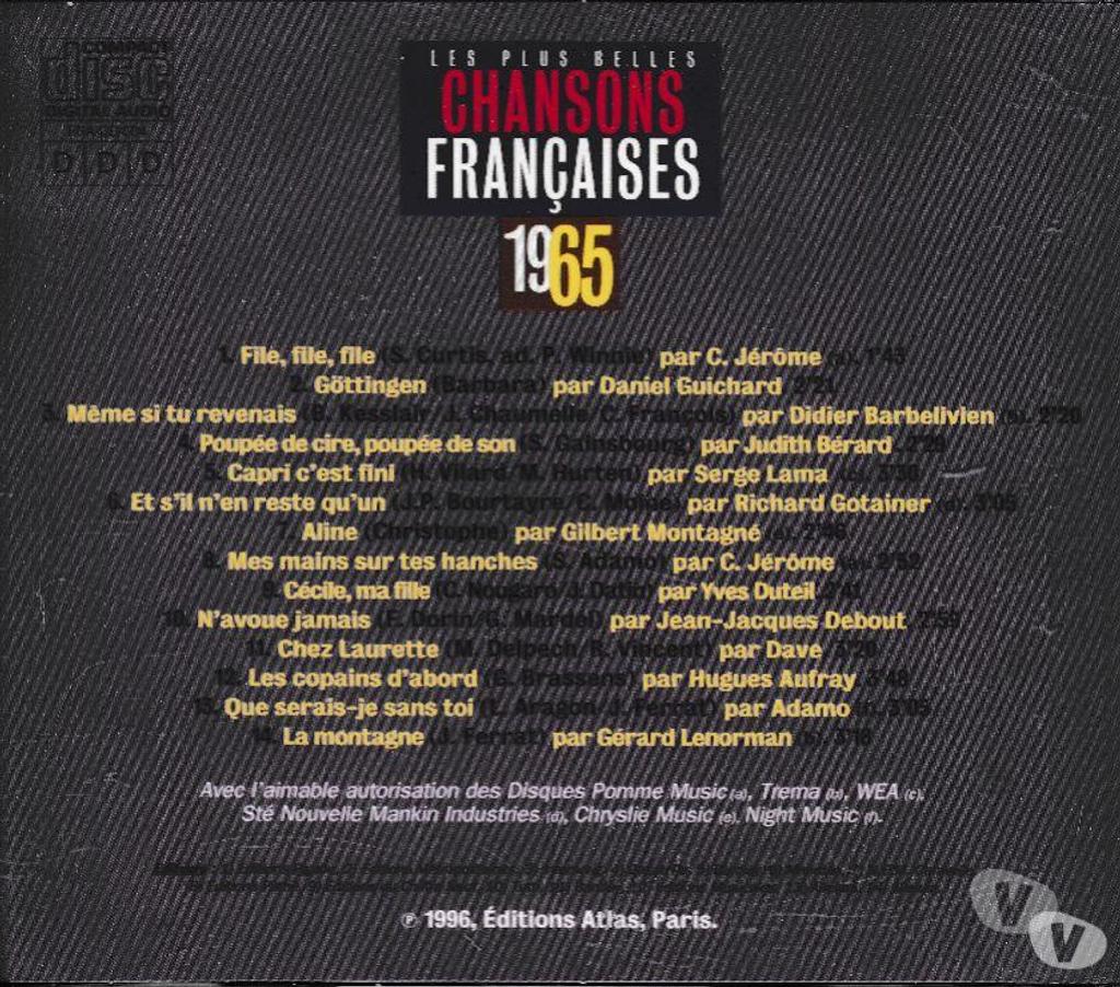 CDs Hauts-de-Seine Antony - 92160 - Photos Vivastreet CD 1965 Les plus belles chansons Francaises