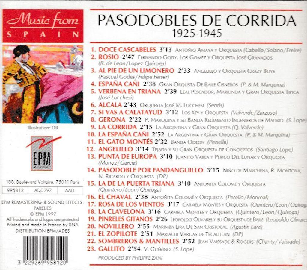 CDs Hauts-de-Seine Antony - 92160 - Photos Vivastreet CD Pasodobles De Corrida 1925 1945