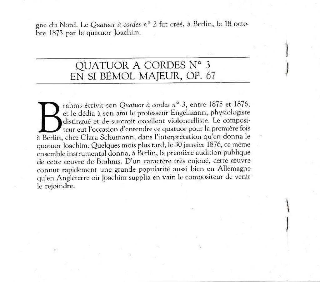 CDs Hauts-de-Seine Antony - 92160 - Photos Vivastreet CD Brahms Quatuor À Cordes N°2, Quatuor Cordes N°3, Janáček