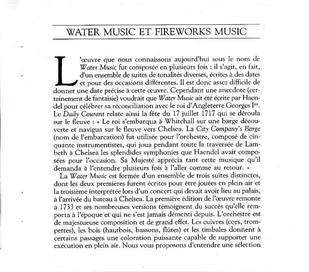 CDs Hauts-de-Seine Antony - 92160 - Photos Vivastreet CD Haendel Water Music, Fireworks Music