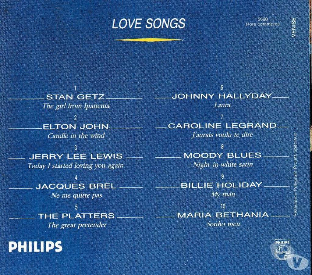 CDs Hauts-de-Seine Antony - 92160 - Photos Vivastreet « CD » À La Tentation Love Songs Objet Publicitaire Philips