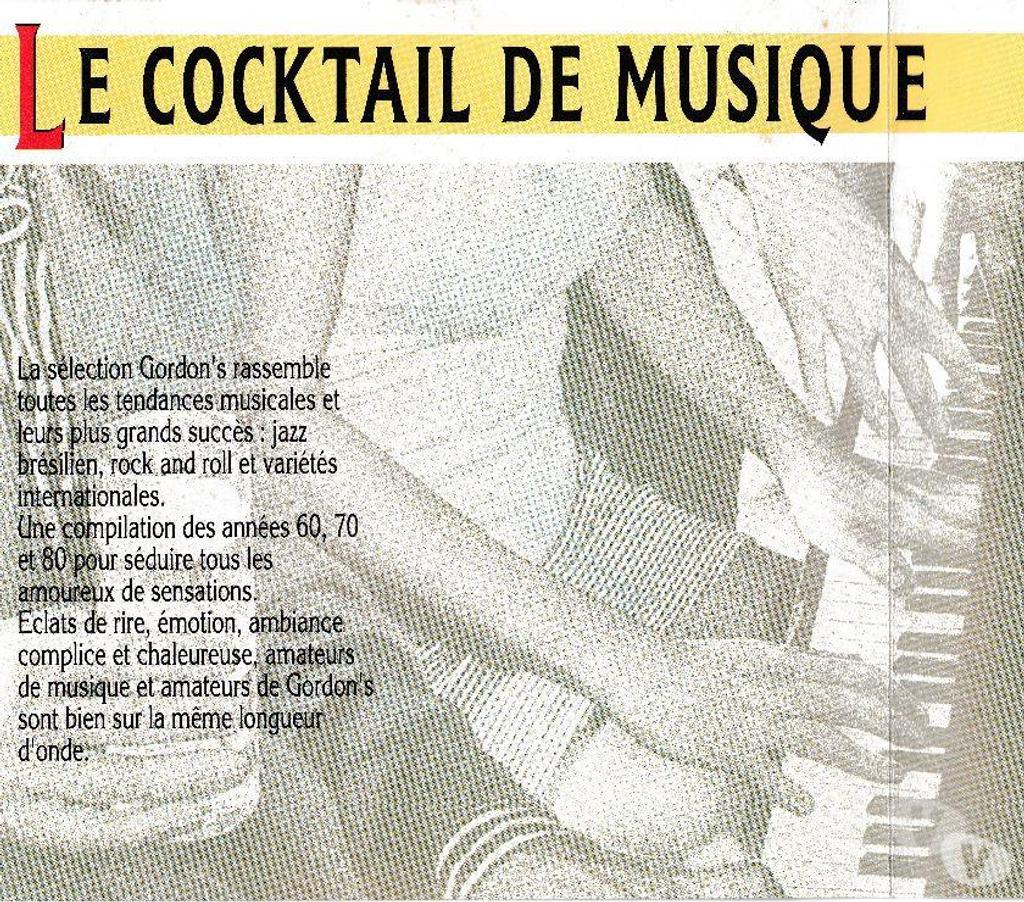 CDs Hauts-de-Seine Antony - 92160 - Photos Vivastreet CD Gout Rythme, Cocktail Musique Objet Publicitaire Gordon's