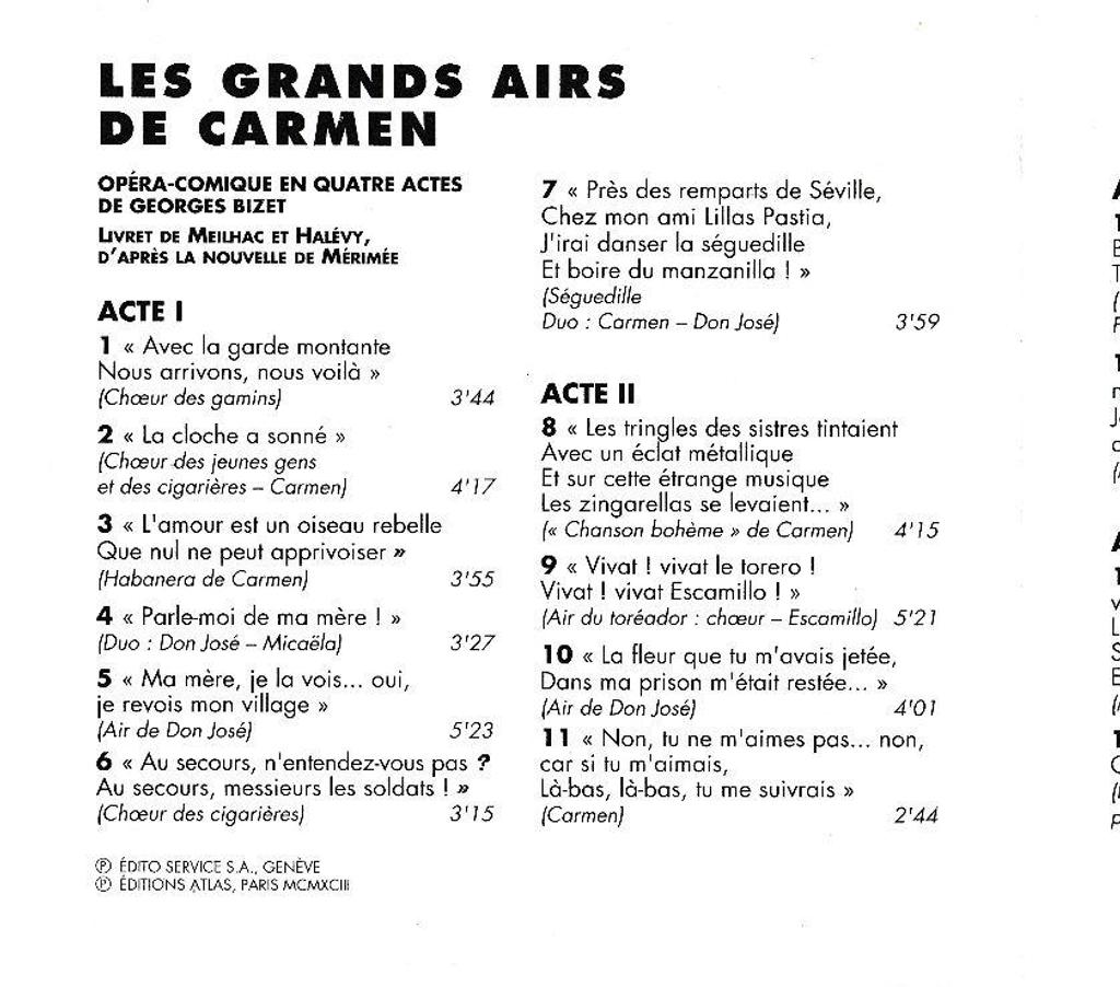 CDs Hauts-de-Seine Antony - 92160 - Photos Vivastreet CD Bizet Les Grands Airs De Carmen