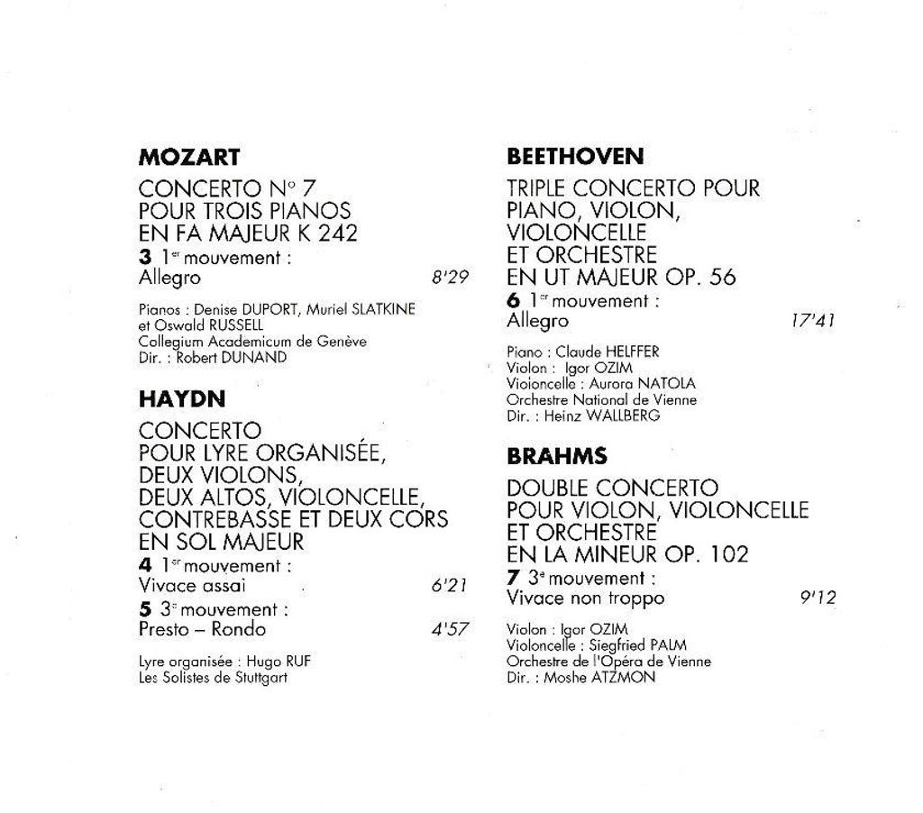 CDs Hauts-de-Seine Antony - 92160 - Photos Vivastreet CD Instruments En Concerto Vivaldi Bach Mozart Haydn Brahms