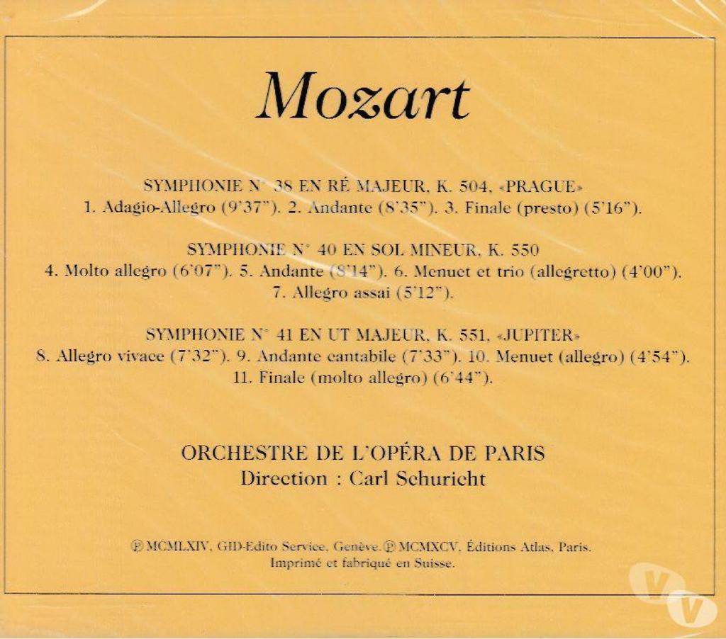 CDs Hauts-de-Seine Antony - 92160 - Photos Vivastreet CD Mozart Symphonie N°38, Symphonie N°40, Symphonie N° 41