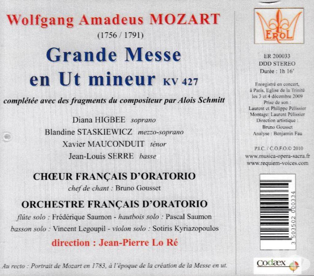 CDs Hauts-de-Seine Antony - 92160 - Photos Vivastreet CD Mozart Grande Messe En Ut Mineur, KV 427, Complétée