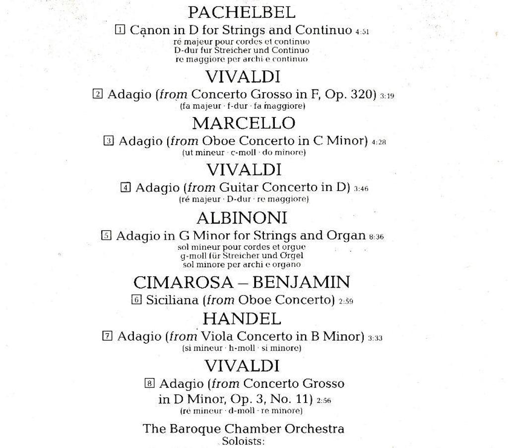 CDs Hauts-de-Seine Antony - 92160 - Photos Vivastreet CD Pachelbel Canon Albinoni Adagio Baroque Favourites