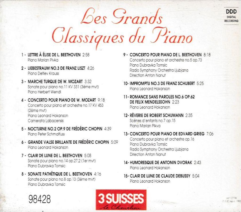 CDs Hauts-de-Seine Antony - 92160 - Photos Vivastreet CD Les Grands Classiques Du Piano - Objet Publicitaire