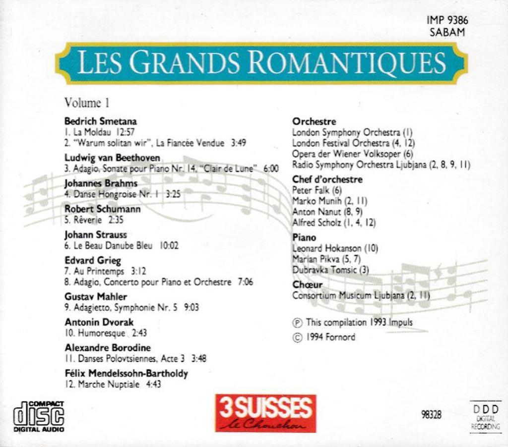 CDs Hauts-de-Seine Antony - 92160 - Photos Vivastreet CD Les Grands Romantiques - Objet Publicitaire 3 Suisses