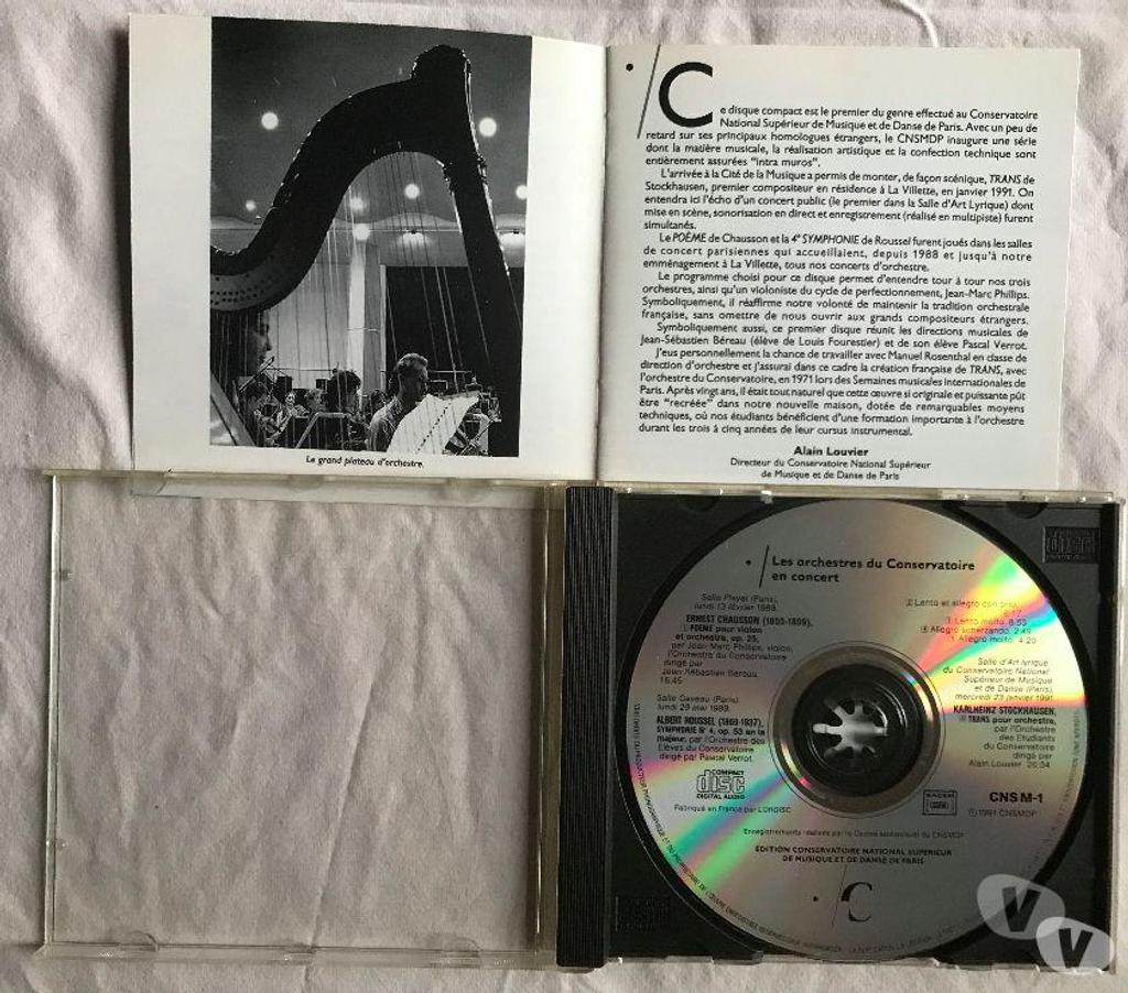 CDs Hauts-de-Seine Antony - 92160 - Photos Vivastreet CD Chausson Roussel Stockhausen Orchestres Du Conservatoire