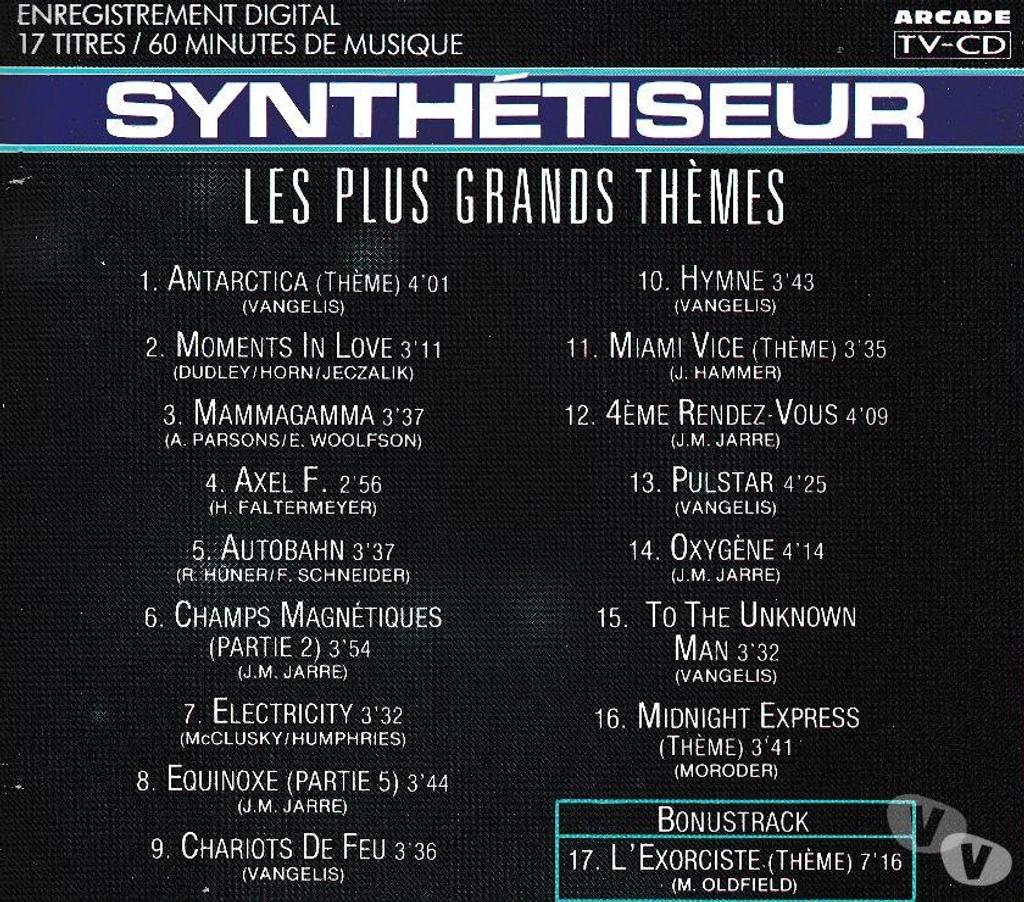CDs Hauts-de-Seine Antony - 92160 - Photos Vivastreet CD Synthétiseur Les Plus Grands Thèmes Compilation