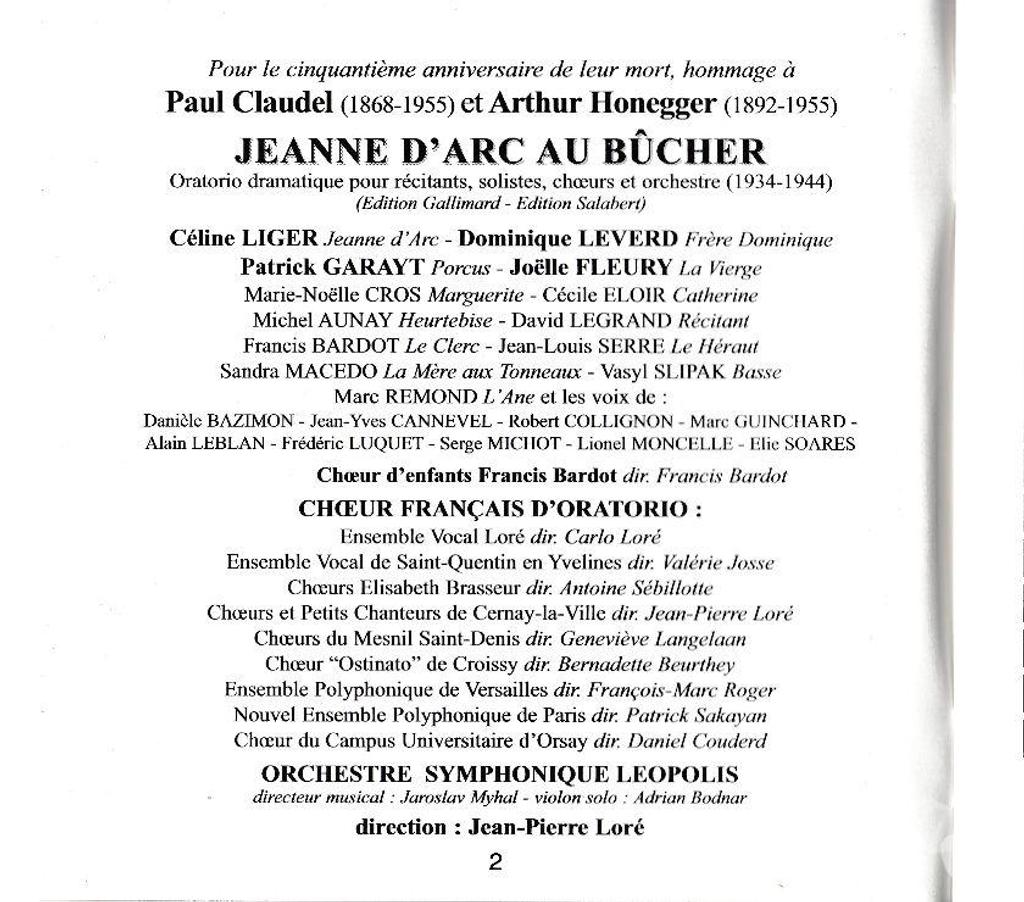 CDs Hauts-de-Seine Antony - 92160 - Photos Vivastreet CD Jeanne D'Arc Au Bûcher Paul Claudel, Arthur Honegger
