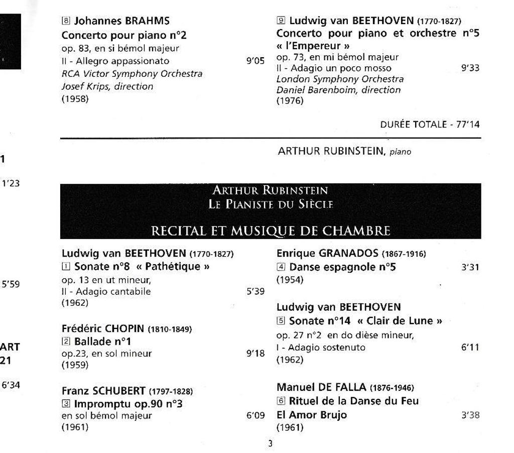 CDs Hauts-de-Seine Antony - 92160 - Photos Vivastreet CD Arthur Rubinstein Le Pianiste Du Siècle-Concertos Récital