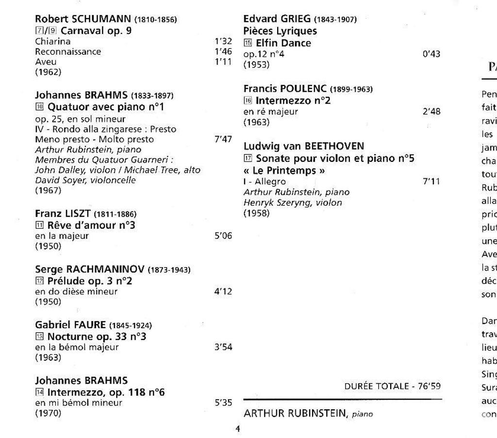 CDs Hauts-de-Seine Antony - 92160 - Photos Vivastreet CD Arthur Rubinstein Le Pianiste Du Siècle-Concertos Récital
