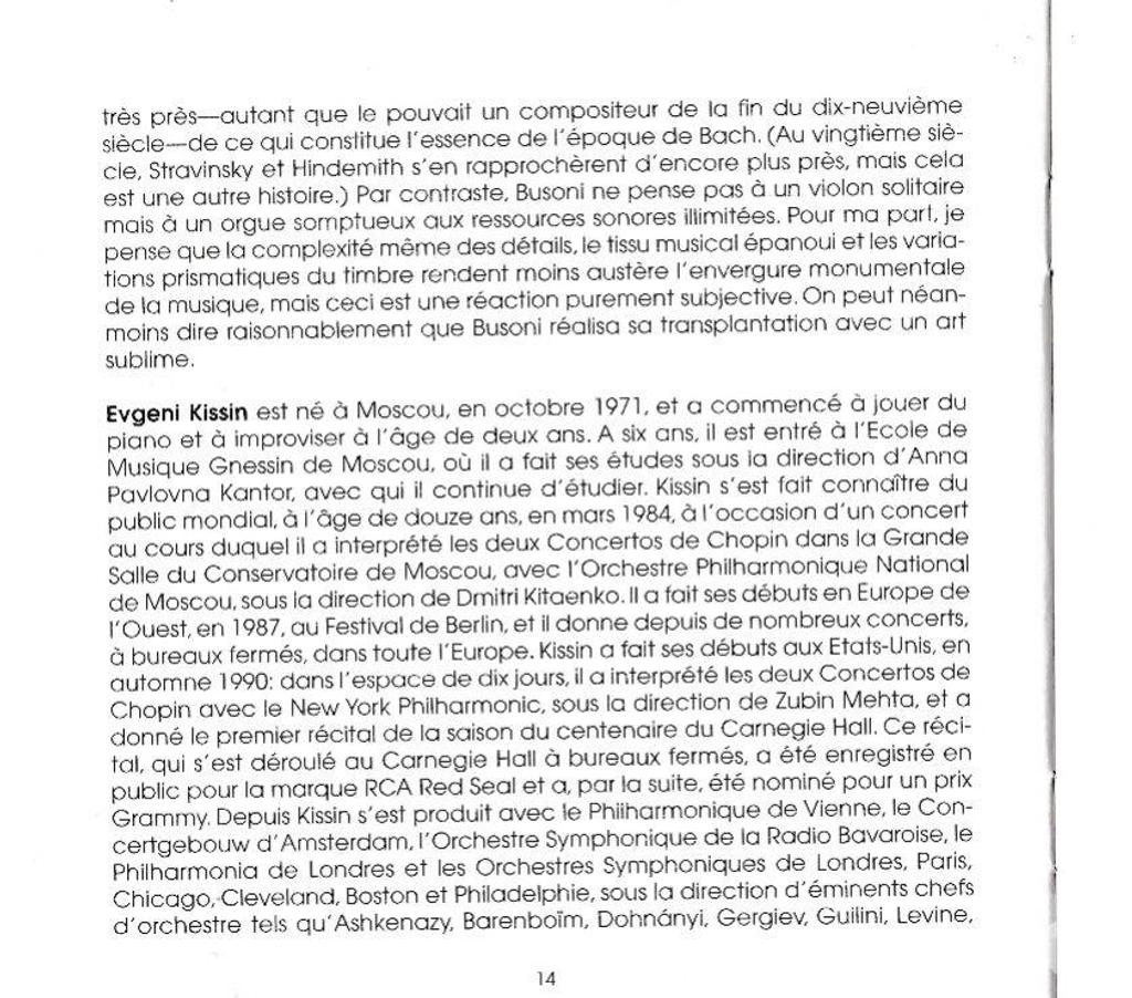 CDs Hauts-de-Seine Antony - 92160 - Photos Vivastreet CD Yevgeny Kissin Bach-Busoni, Beethoven, Schumann