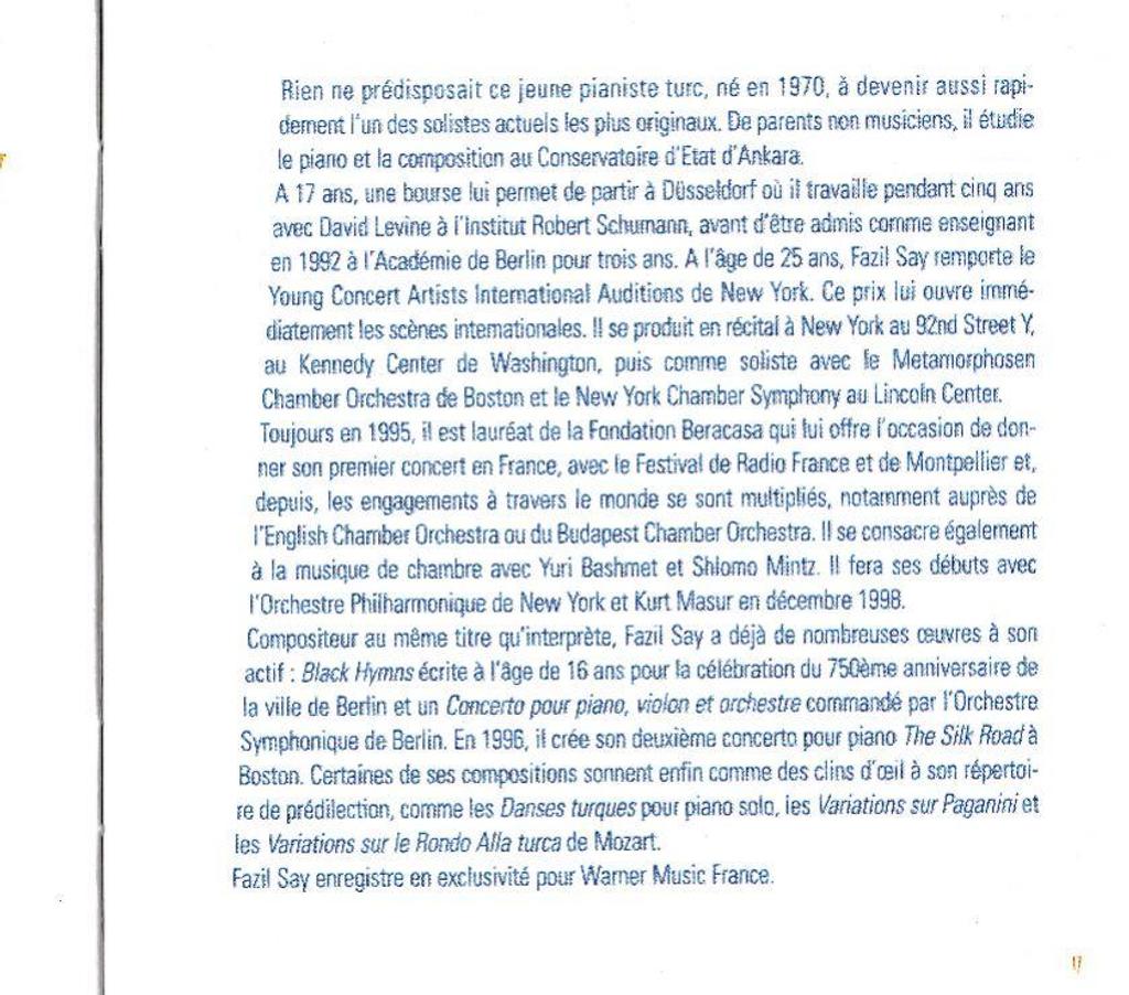 CDs Hauts-de-Seine Antony - 92160 - Photos Vivastreet CD Fazil Say Piano Mozart