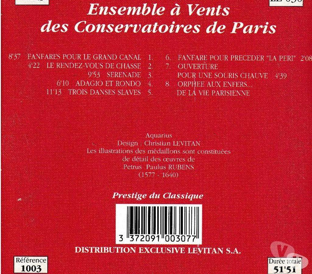CDs Hauts-de-Seine Antony - 92160 - Photos Vivastreet CD 3 Danses Slaves-Ensemble A Vents Des Conservatoires Paris