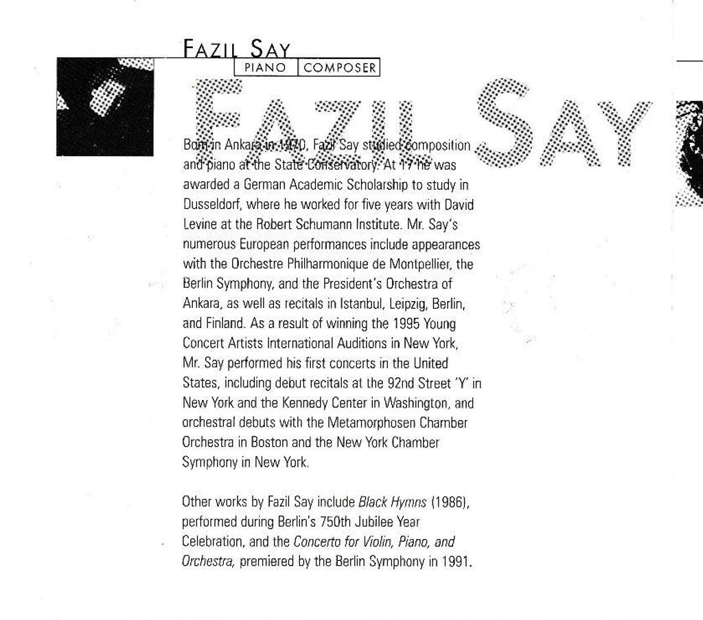 CDs Hauts-de-Seine Antony - 92160 - Photos Vivastreet CD Fazil Say Metamorphosen Chamber Orchestra