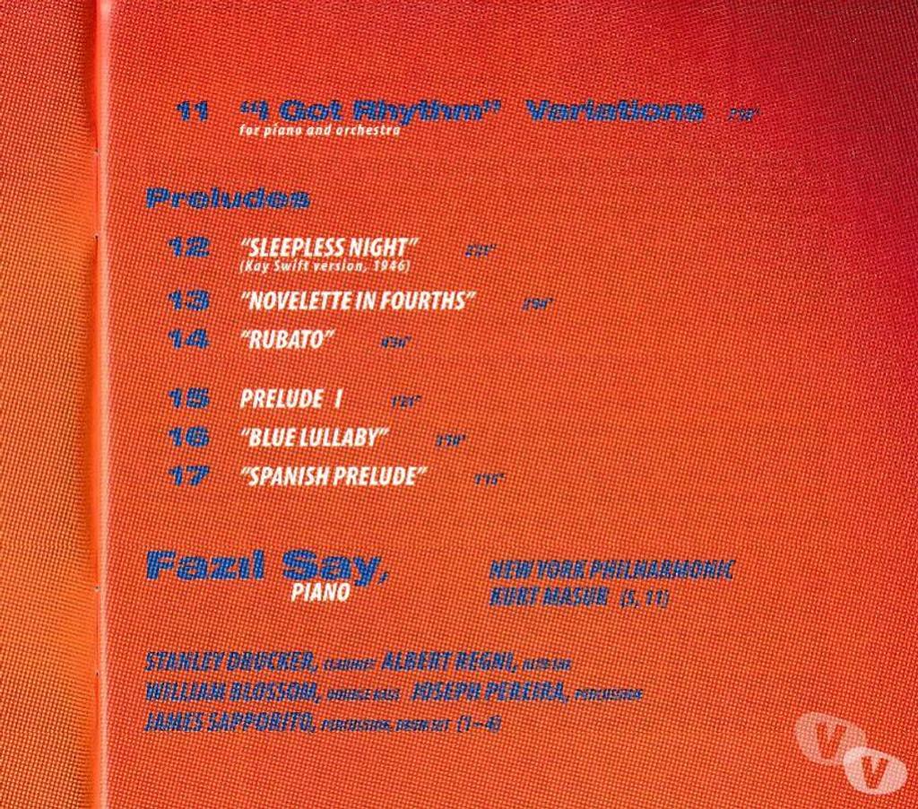 CDs Hauts-de-Seine Antony - 92160 - Photos Vivastreet CD Fazil Say George Gershwin Kurt Masur New York Philharmoni