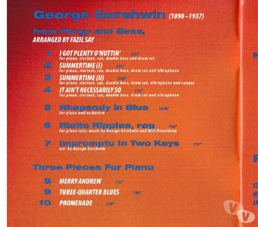 CDs Hauts-de-Seine Antony - 92160 - Photos Vivastreet CD Fazil Say George Gershwin Kurt Masur New York Philharmoni