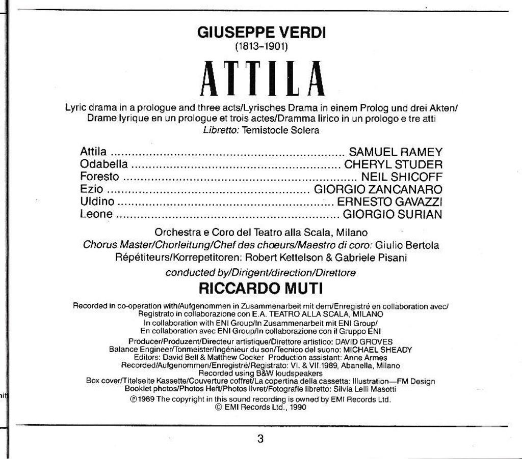 CDs Hauts-de-Seine Antony - 92160 - Photos Vivastreet CD Verdi Attila (Drame Lyrique En 1 Prologue 3 act