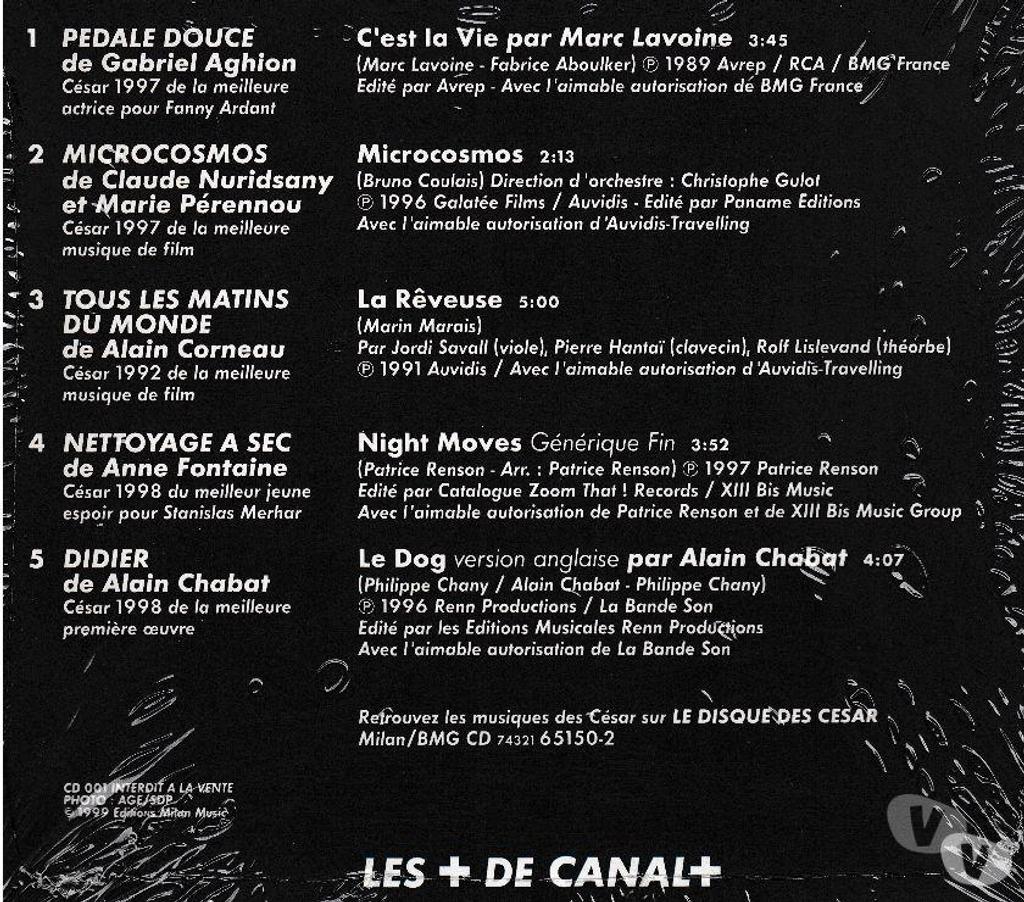 CDs Hauts-de-Seine Antony - 92160 - Photos Vivastreet CD César Collector Canal+ Musiques De Films