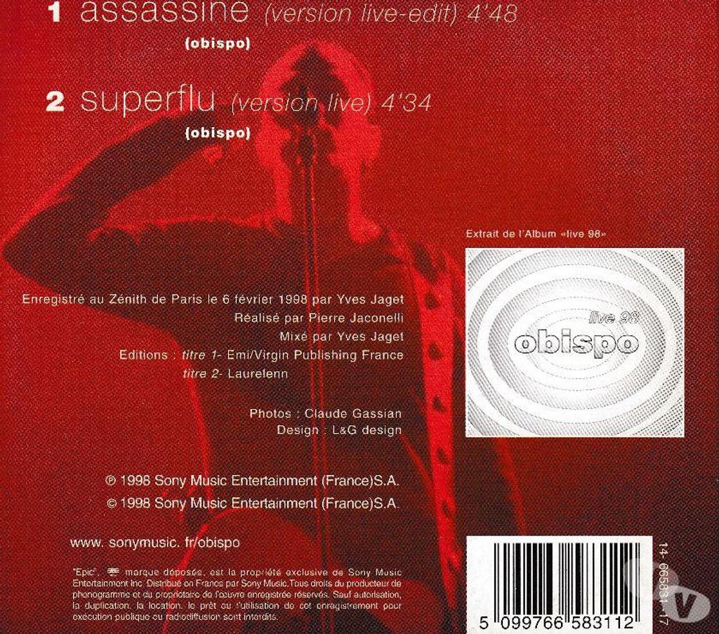 CDs Hauts-de-Seine Antony - 92160 - Photos Vivastreet CD Pascal Obispo Assassine